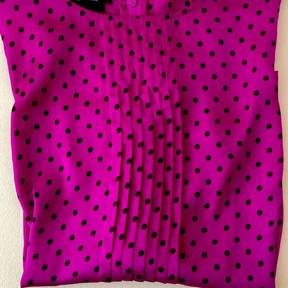 Jones New York Collection Purple Polka Dot Sleeveless Blouse Size 8 - Picture 5 of 5